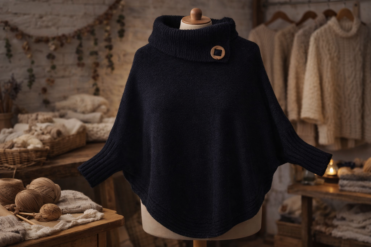 Handmade Portuguese Wool Poncho | Handcrafted | Portuguese