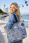 Tote Bag with Portuguese tiles theme.