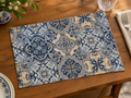 Jogo americano Azulejo Português  Gobelin Azul e Branco 49x34cm  Feito à Mão em Portugal