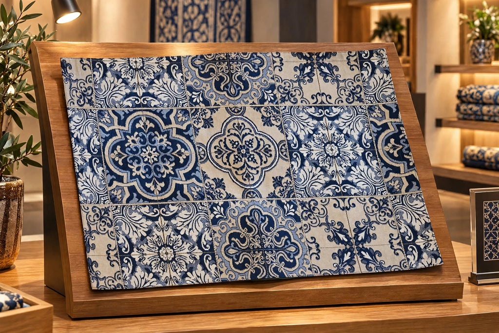 Jogo americano Azulejo Português  Gobelin Azul e Branco 49x34cm  Feito à Mão em Portugal
