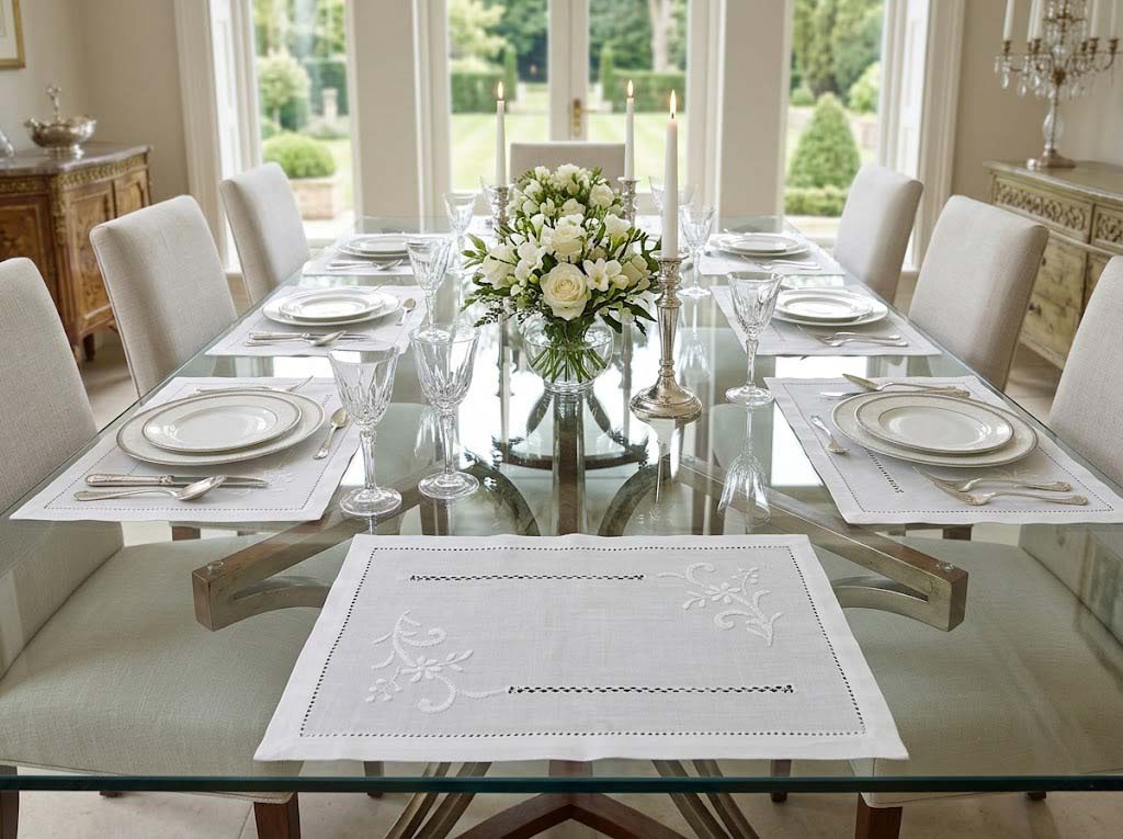 Hand-embroidered placemats