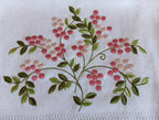 100% Cotton hand or dish towel with raised floral embroidery - 50 x 70 cm - Made in Portugal