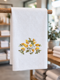 100% Cotton hand or dish towel with raised floral embroidery - 50 x 70 cm - Made in Portugal