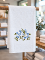 100% Cotton hand or dish towel with raised floral embroidery - 50 x 70 cm - Made in Portugal