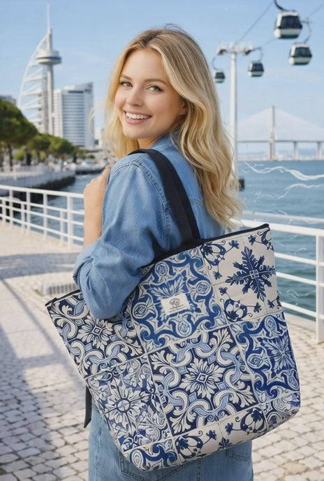 Tote Bag tema azulejos portugueses.