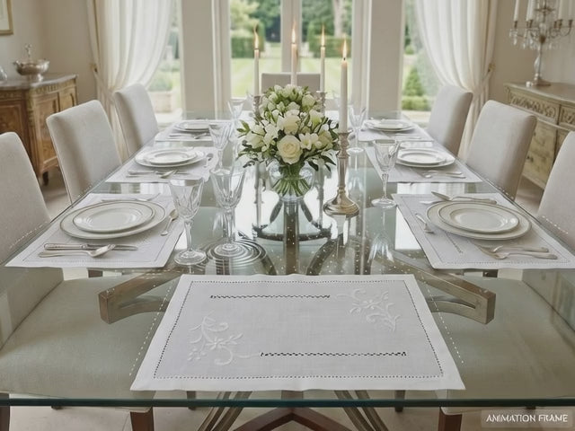 Hand-embroidered placemats